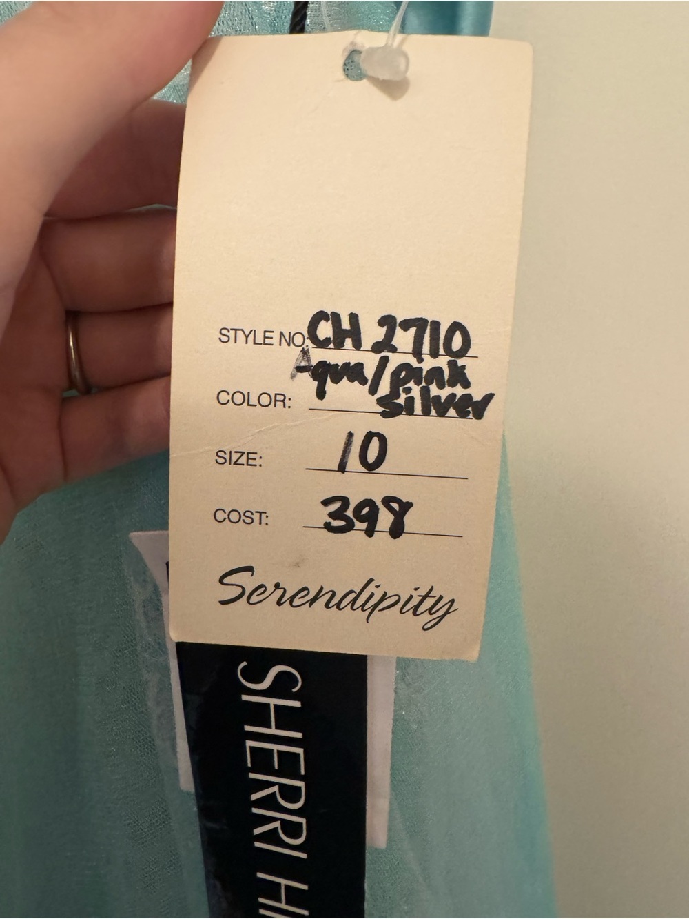 Sherri Hill Girls Size 10 Aqua Blue Formal Dress | Originally $398 - w/ tags! - Picture 4 of 8